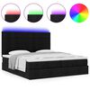 vidaXL Ottoman-Bett mit Matratzen & LEDs Schwarz 160x200 cm Stoff