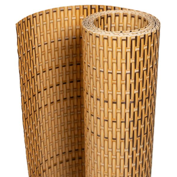 vidaXL Balkon-Sichtschutz Hellbraun 300x90 cm Poly Rattan
