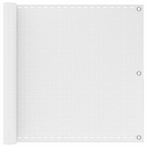 vidaXL Balkonsichtschutz Wei&szlig; 75 x 700 cm HDPE und Aluminium