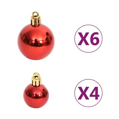 vidaXL 108-tlg. Weihnachtskugel-Set Golden und Rot