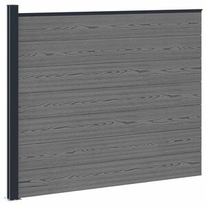 vidaXL Zaunelement WPC und Aluminium Grau