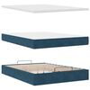 vidaXL Ottoman-Bett mit Matratzen & LEDs Dunkelblau 140x190 cm Samt