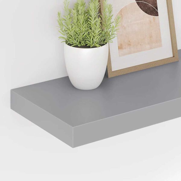vidaXL Schweberegale 2 Stk. Grau 50x23x3,8 cm MDF