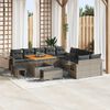 vidaXL Gartensofa-set mit Kissen mit Speicher 13 pcs Grau Poly-Rattan