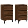 vidaXL Nachttische 2 Stk. Metallbeinen Braun Eichen-Optik 40x35x69 cm
