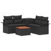 vidaXL Sofa Set 6 pcs 4-Sitzanzahl Schwarz Polyrattan und Stahl