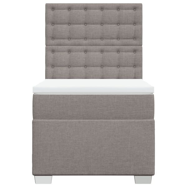 vidaXL Boxspringbett mit Matratze Taupe 80x200 cm Stoff