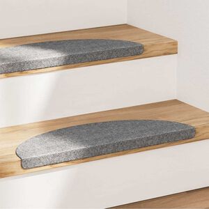 vidaXL Stufenmatten Selbstklebend 15 Stk. 56x17x3 cm Grau