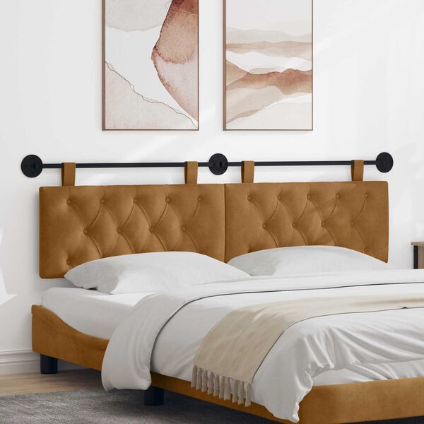 vidaXL H&auml;ngevorderseite Wandmontiert Braun 190 x 55 x 7 cm Samt