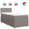 vidaXL Boxspringbett mit Matratze Taupe 90x200 cm Stoff