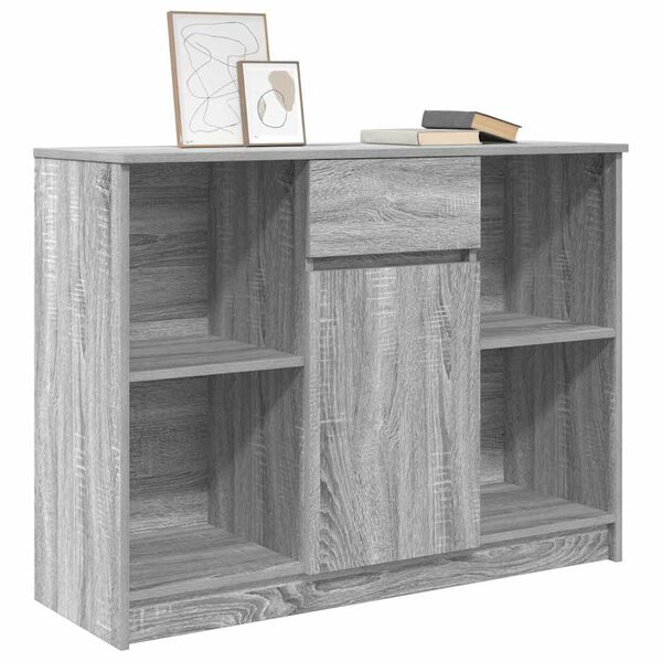 vidaXL Sideboard mit Schublade Grau Sonoma 101x35x76 cm Holzwerkstoff