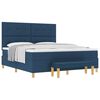 vidaXL Boxspringbett mit Kissen mit Kopfteil Blau 200 x 180 cm Stoff