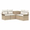 vidaXL Sofa Set 5 stk. Beige und Cremewei&szlig; Polyrattan und Stahl