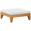 vidaXL Modular-Fußhocker mit Cremeweißen Kissen Akazie Massivholz