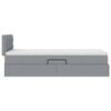vidaXL Bett mit Stauraum und LED mit LED Hellgrau 90 x 190 cm Stoff
