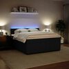 vidaXL Boxspringbett mit Matratze Schwarz 180x200 cm Samt