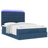vidaXL Ottoman-Bett mit Matratze & LEDs Blau 140x190 cm Stoff