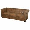 vidaXL Chesterfield Sofa 3-Sitzer Braun Kunstleder