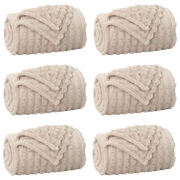 vidaXL Wohndecken 6 pcs Beige 240 x 220 cm Fleece