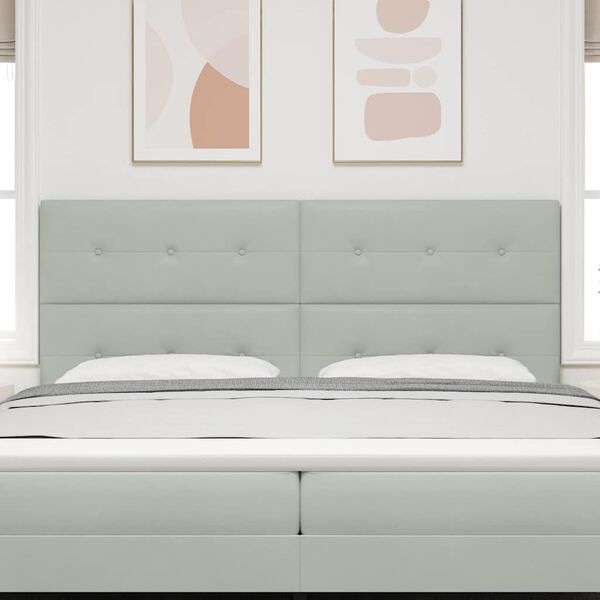 vidaXL Kopfteil Hellgrau 200 cm Samt