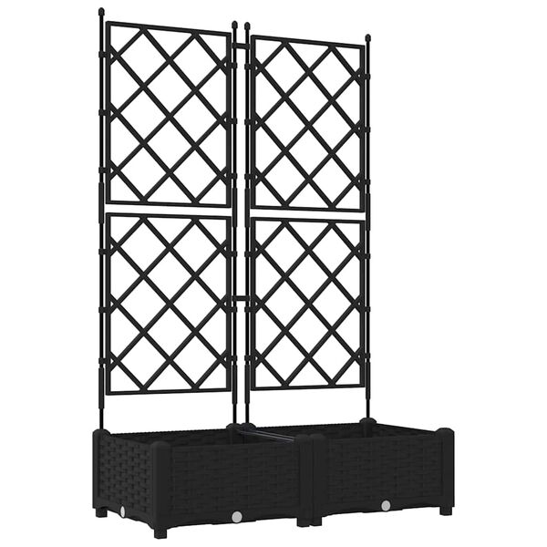 vidaXL Garten-Pflanzgef&auml;&szlig; 2 pcs Schwarz 80 x 40 x 125,5 cm Stahl