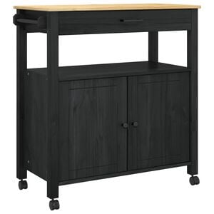 vidaXL K&uuml;chentrolley Uni Schwarz 88,5 x 40 x 48 cm