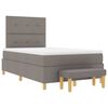 vidaXL Boxspringbett mit Matratze Taupe 120 x 200 cm Stoff