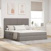 vidaXL Bett mit Stauraum und LED mit LED Taupe 160 x 200 cm Polyester