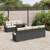 vidaXL Gartensofa-set mit Speicher 8 pcs Schwarz und Creme Poly-Rattan