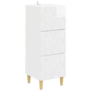 vidaXL Schubladenschrank Hochglanz Wei&szlig; 33 x 34,5 x 90 cm