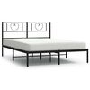 vidaXL Bettgestell mit Kopfteil Metall Schwarz 160x200 cm