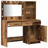 vidaXL Schminktisch mit Spiegelbeleuchtung 2 pcs Braun Holzwerkstoff