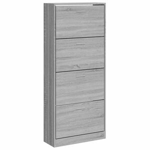 vidaXL Schuhschrank Grau Sonoma 63x24x147 cm Holzwerkstoff