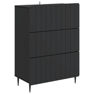 vidaXL Schubladenschrank Schwarz 66 x 34,5 x 92 cm Holzwerkstoff