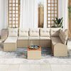 vidaXL Gartensofa-set mit Speicher 9 pcs Beige und Creme Poly-Rattan