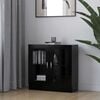 vidaXL Vitrinenschrank Schwarz 82,5x30,5x80 cm Holzwerkstoff