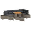 vidaXL Gartensofa-set 9 stk. Grau Poly-Rattan