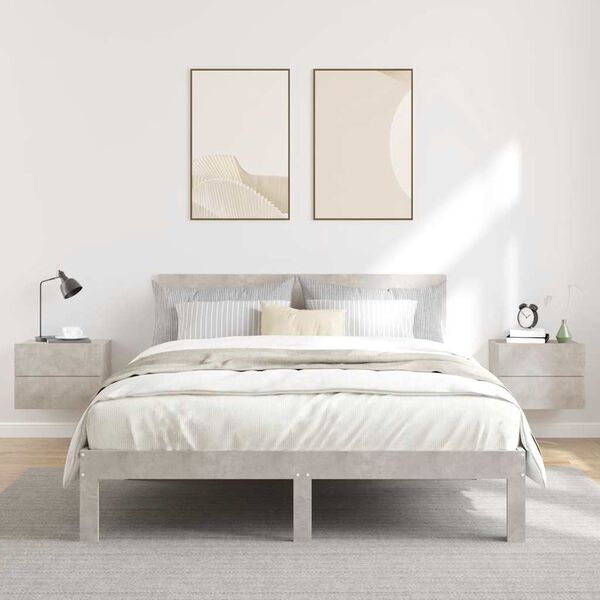 vidaXL Nachttische 2 Stk. Betongrau 40x30x30 cm Holzwerkstoff