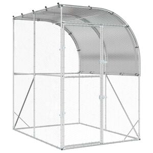 vidaXL H&uuml;hnerunterkunft Silber 200 x 200 x 215 cm Verzinkter Stahl