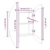 vidaXL Badezimmerschrank mit Rundem Spiegel & LED Schwarz 54x54x17,5cm