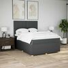 vidaXL Boxspringbett mit Matratze Dunkelgrau 160x200 cm Stoff