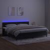 vidaXL Boxspringbett mit Matratze & LED Schwarz 200x200 cm Samt