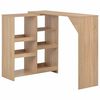 vidaXL Bartisch mit Beweglichem Regal Eichenbraun 138x39x110 cm
