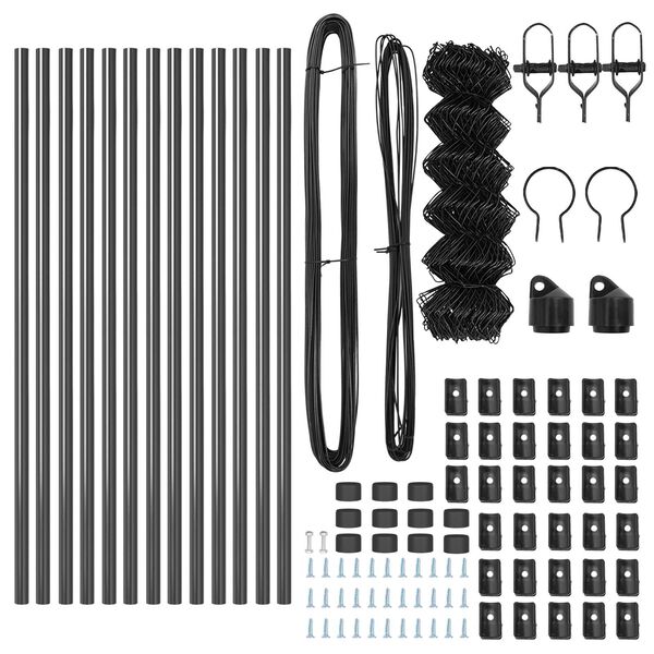 vidaXL Zaunpfosten Grau 25 x 0,8 m (60 x 60 mm Netz) Stahl