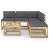 vidaXL 6-tlg. Garten-Lounge-Set mit Anthrazit Kissen