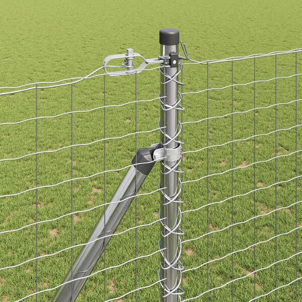 vidaXL Zaunpfosten Sonstiges 52 pcs Grau 3,2 x 3,2 x 180 cm Stahl