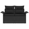 vidaXL Gartensofa mit Kissen Schwarz 141 x 62 x 69cm Poly-Rattan
