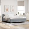 vidaXL Boxspringbett mit Matratze Hellgrau 180 x 200 cm Stoff