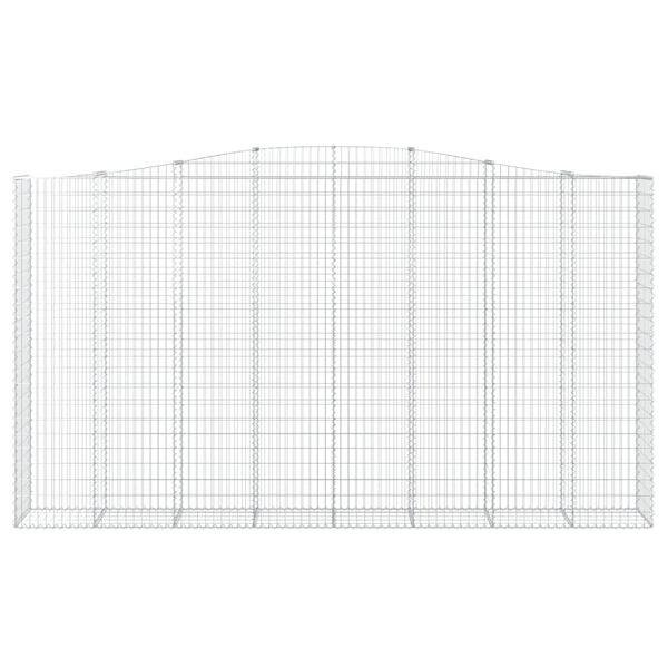 vidaXL Gabionen mit Hochbogen 4 Stk. 400x50x220/240cm Verzinktes Eisen