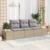 vidaXL Gartensofa-set 3 pcs Beige und Hellgrau Poly-Rattan